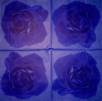 ROS-0437 Roses - 3-ply (blue) - SALE !